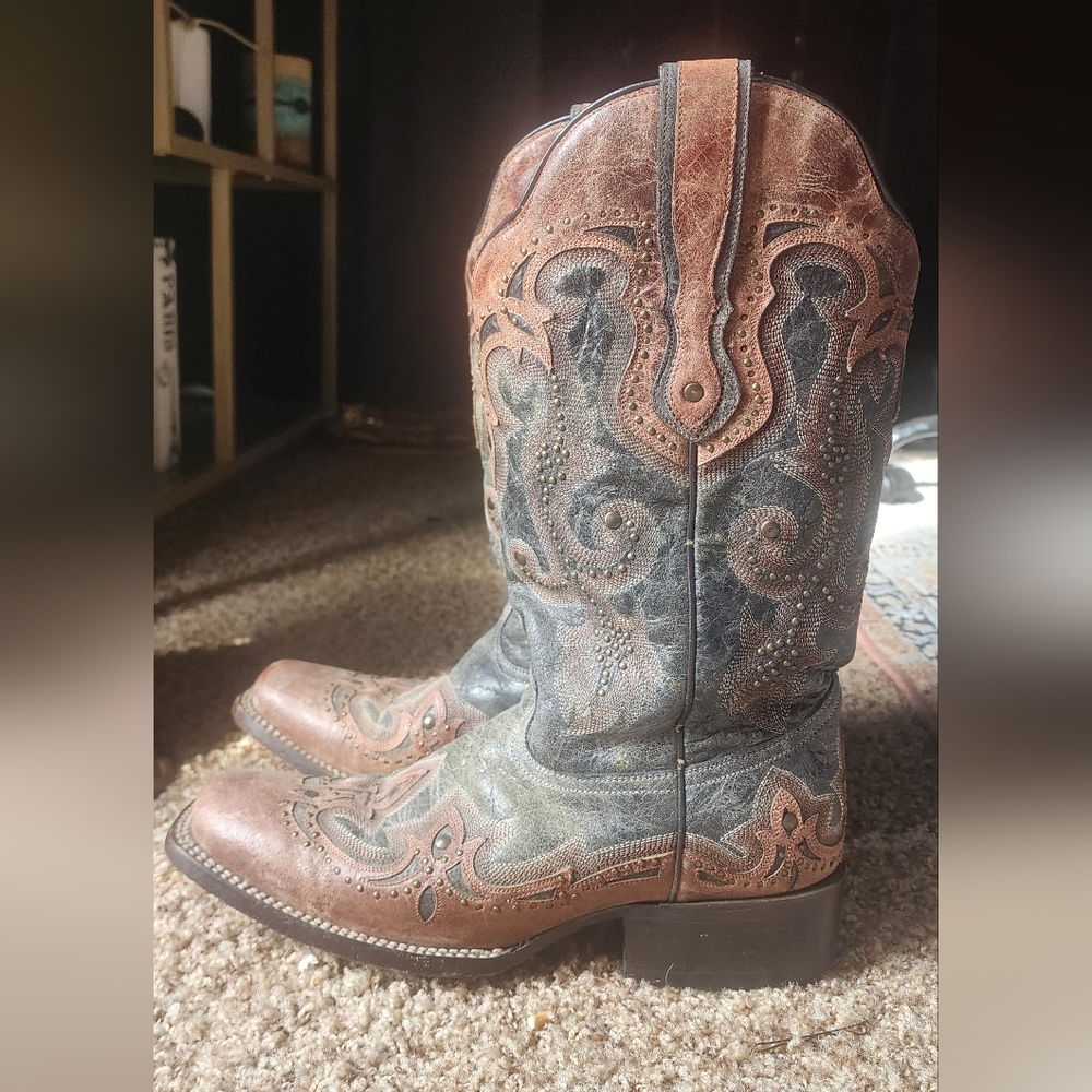 Corral Brown and Gray Western Cowboy Boots Sz 10